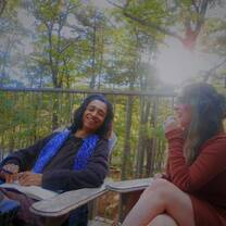 Gathering space balcony in the trees <3