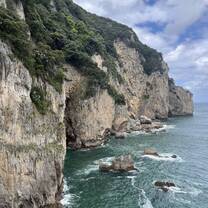 The northern shore has crystal blue waters