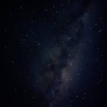 The night sky in the blue mountains.
