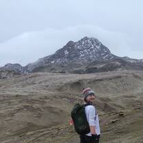 Hiking up to Rainbow Mountain