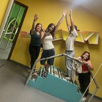 We went to a cool museum, the rooms were sideways!