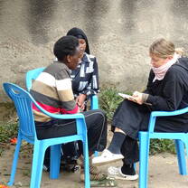 Photo taken while volunteer was mentoring young girls