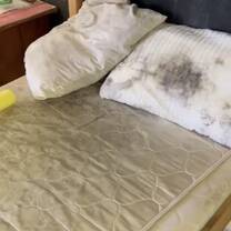 the mouldy pillows and sheets we were given to sleep on