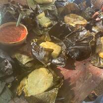 Tamales that we helped prepare, cooked in traditional Pib