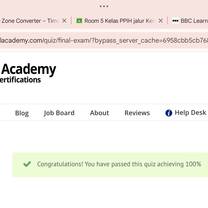 I passed the exam achieving 100%