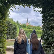 Walking through gardens in Prague