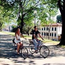 interns biking around Florence