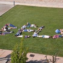 BELS students on grass