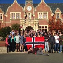 students with flag