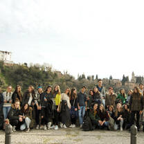 Group in front of the Alhambra after class