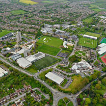 Aerial shot of Loughborough University Campus