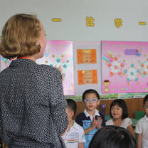 A teacher in a Chinese classroom