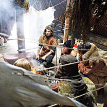Volunteers learn about primitive survival