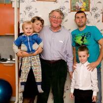 Jim Ryan and his host family in Karaganda