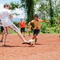 students playing soccer