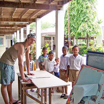 Children getting involved with our volunteers.