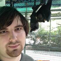 Volunteer selfie with a flying fox.