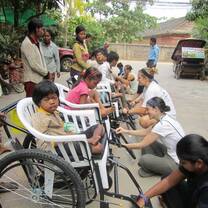 Building Wheel Chairs in Cambodia