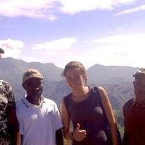 Health Volunteer takes a hike up hills in Haiti 