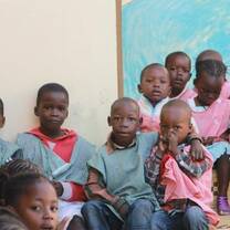 volunteeer with orphans in Senegal